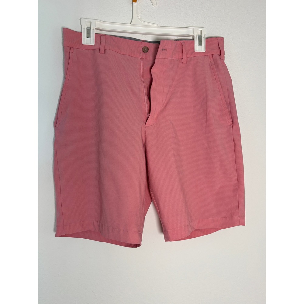 Walter Hagen Mens Golf Shorts Pink Size 30 Flat Front Performance 11 Series